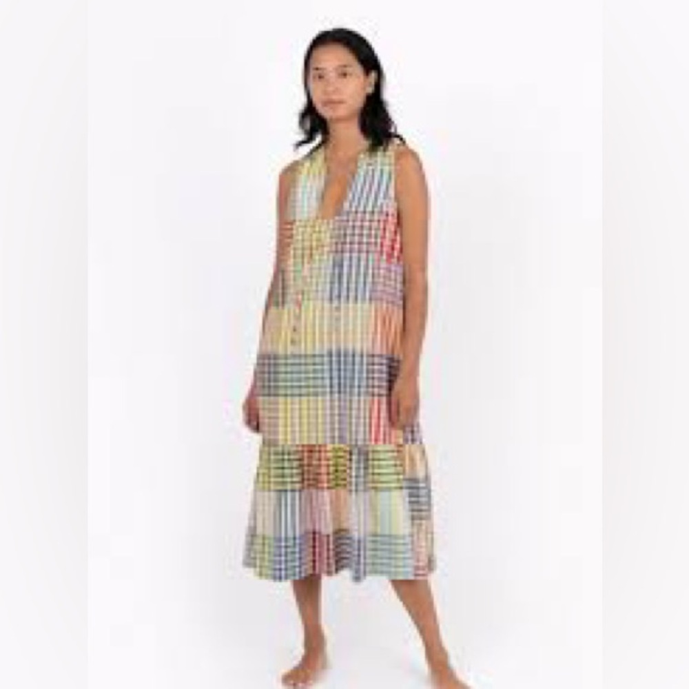 Ilana Kohn pook dress picnic plaid small nwt